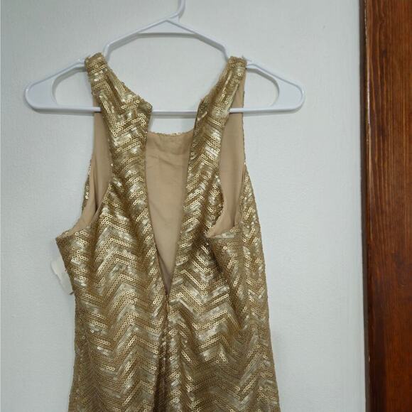 NWT Impeccable Pig Racerback Gold Sequin Sleeveless Mini Dress Size Small - Picture 5 of 9